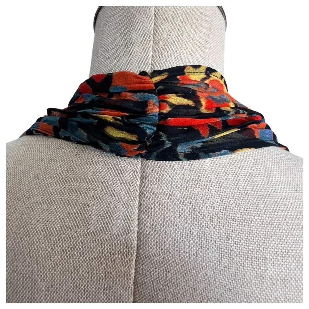 New Haute Hippie Multicolor Floral Halter Top Backless Ties 100% Silk Size Large - Picture 8 of 12